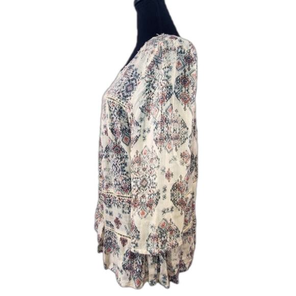 Lucky Brand Crochet Size M button down back, 3/4 sleeves GUC - Picture 3 of 10